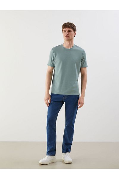 LC Waikiki Blue Crew Neck Plain Men's T-Shirt