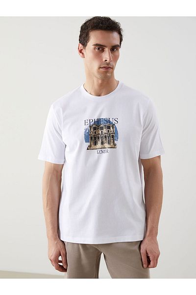 LC Waikiki Crew Neck Printed Combed Cotton Men's T-Shirt