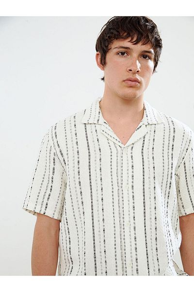 LC Waikiki Comfortable Fit Short Sleeve Striped Men's Shirt