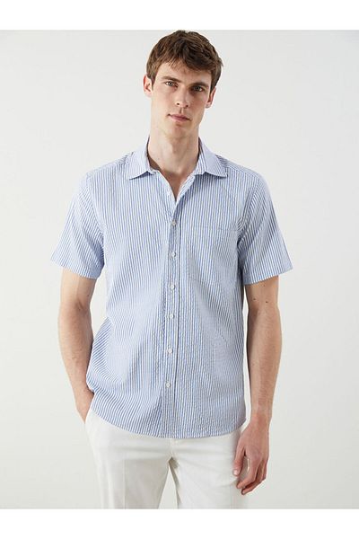 LC Waikiki Regular Fit Short Sleeve Striped Men's Shirt