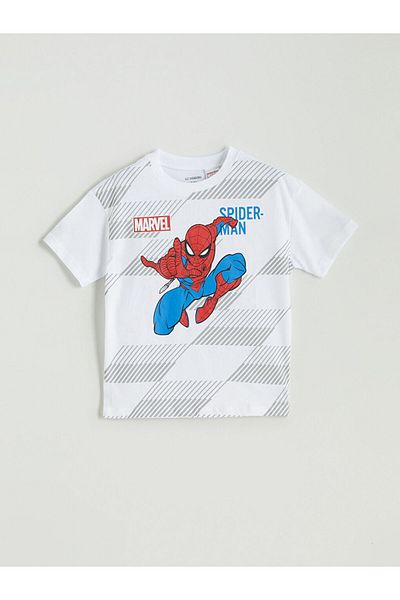 LC Waikiki White Spider-Man Printed Boy's T-Shirt