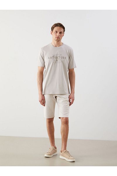 LC Waikiki New Season Crew Neck εμπριμέ χτενισμένο βαμβακερό ανδρικό Tisort - S5J108Z8