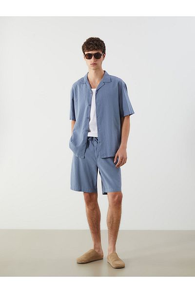 LC Waikiki Comfortable Fit Short Sleeve Linen Blended Men's Shirt