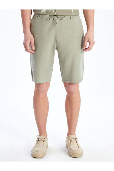 LC Waikiki Brown Standard Fit Linen Blend Men's Shorts