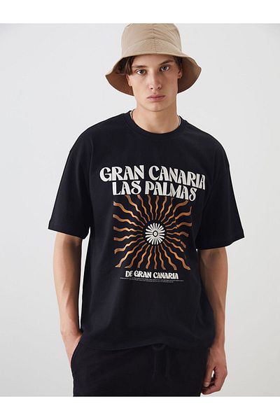 LC Waikiki New Season Crew Neck εμπριμέ χτενισμένο βαμβακερό ανδρικό Tisort - S5Q996Z8