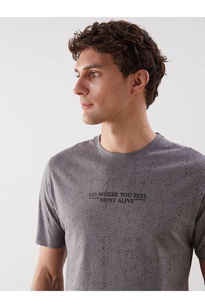 LC Waikiki New Season Crew Neck Printed Combed Cotton Men's T-Shirt - S5I577Z8