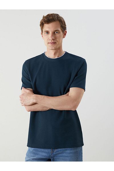 LC Waikiki Blue Crew Neck Plain Men's T-Shirt