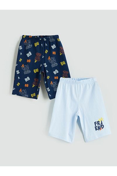 LC Waikiki New Season Crew Neck Printed Boys Shorts 2-Piece - S5Is51Z1