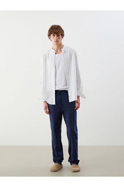 LC Waikiki Regular Fit Long Sleeve Linen Blended Men's Shirt