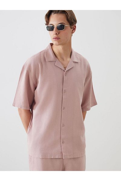 LC Waikiki Comfortable Fit Short Sleeve Linen Look Men's Shirt