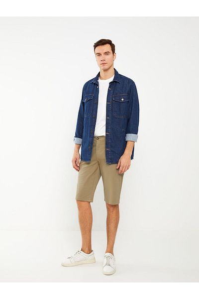 LC Waikiki Lcw Comfortable Fit Gabardine Men's Bermuda Shorts Fashion