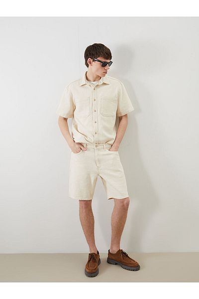 LC Waikiki Comfortable Fit Short Sleeve Men's Jean Shirt