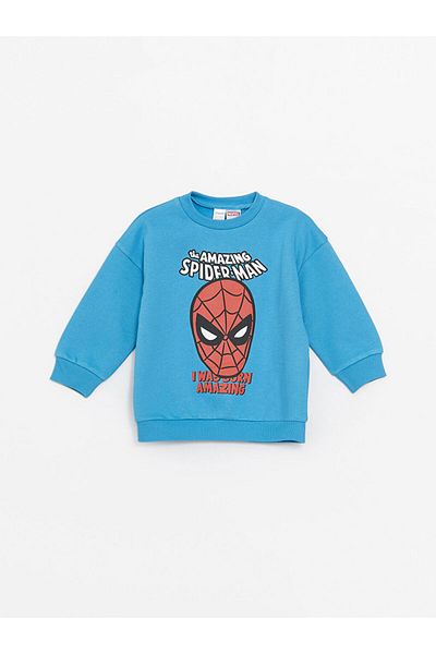 LC Waikiki Crew Neck Long Sleeve Marvel Printed Baby Boy Sweatshirt