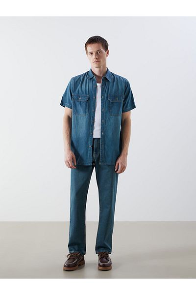 LC Waikiki Regular Fit Short Sleeve Men's Jean Shirt