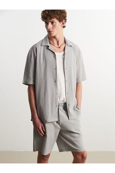 LC Waikiki Comfortable Fit Short Sleeve Men's Textured Shirt