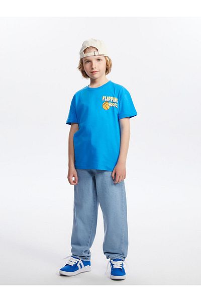 LC Waikiki Tricou pentru băiat cu imprimeu cu gât crew de sezon nou - S5OJ26Z1