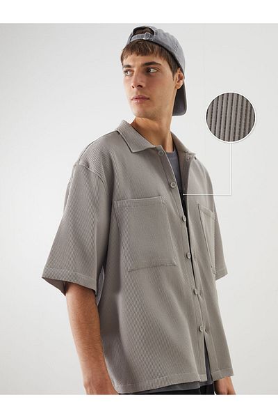 LC Waikiki Comfortable Fit Short Sleeve Men's Textured Shirt