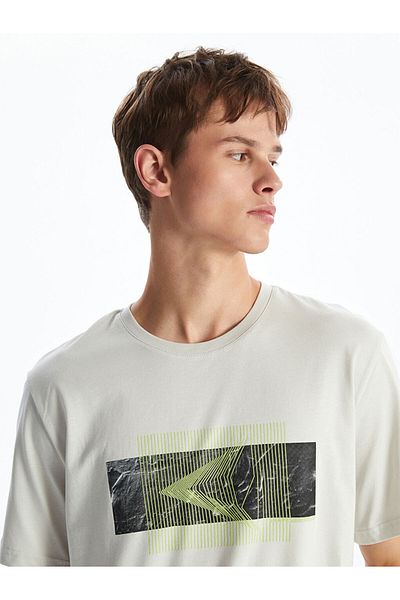 LC Waikiki Crew Neck Printed Combed Cotton Men's T-Shirt