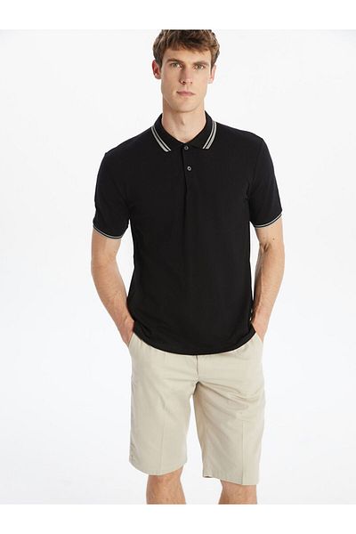 LC Waikiki Polo Neck Short Sleeve Men's Textured T-Shirt