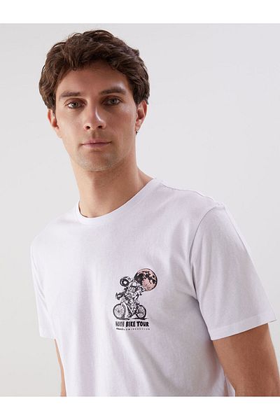 LC Waikiki Tricou pentru bărbați din bumbac pieptănat imprimat cu mânecă scurtă, sezon nou - S5J869Z8
