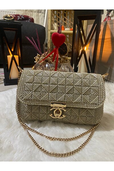 NEŞELİ HOME Kadın Kanvas Model Bej Renk El Işleme,el Ve Kol,omuz Çantası