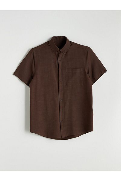 LC Waikiki Regular Fit Short Sleeve Gabardine Men's Shirt