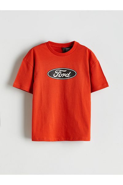 LC Waikiki Crew Neck Ford Printed Boys' T-Shirt