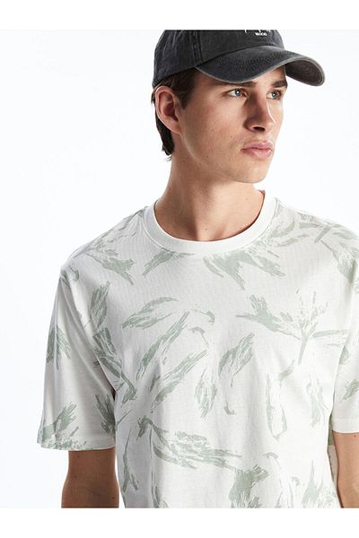 LC Waikiki Crew Neck Patterned Combed Cotton Men's T-Shirt