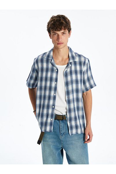 LC Waikiki Comfortable Fit Short Sleeve Plaid Men's Shirt