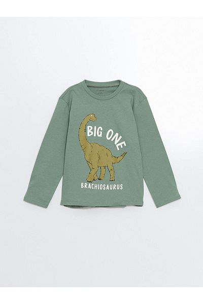 LC Waikiki Crew Neck Dinosaur Printed Boys' T-Shirt