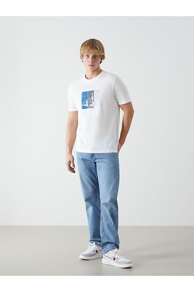 LC Waikiki Crew Neck Printed Combed Cotton Men's T-Shirt