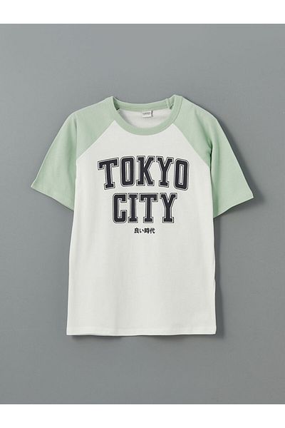 LC Waikiki Νέα σεζόν Crew Neck Printed Boy's Tisort - S5J267Z4