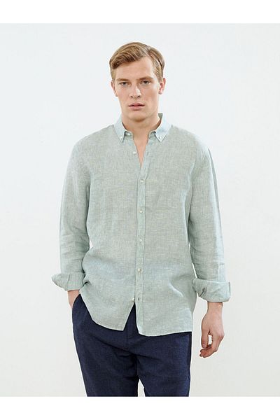 LC Waikiki Slim Fit Long Sleeve Linen Men's Shirt
