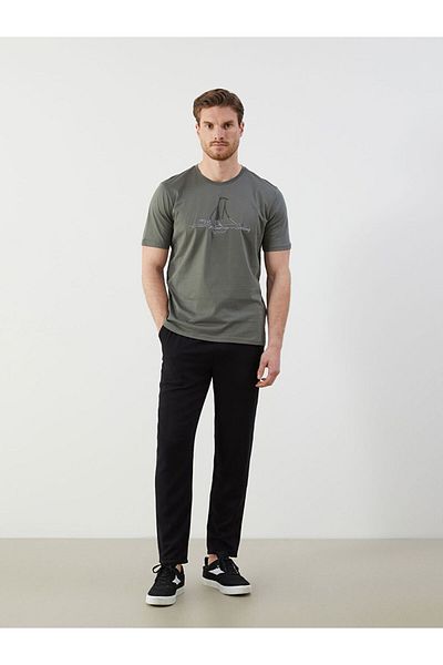 LC Waikiki New Season Crew Neck εμπριμέ χτενισμένο βαμβακερό ανδρικό Tisort - S5FA35Z8