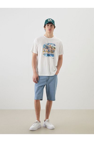 LC Waikiki Crew Neck Printed Combed Cotton Men's T-Shirt