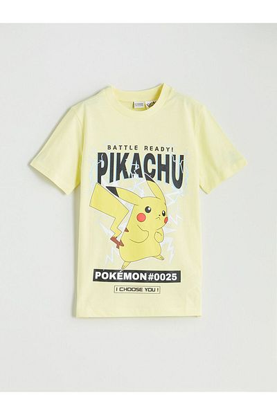 LC Waikiki New Season Crew Neck Pikachu Printed Boys' T-Shirt - S5H256Z4