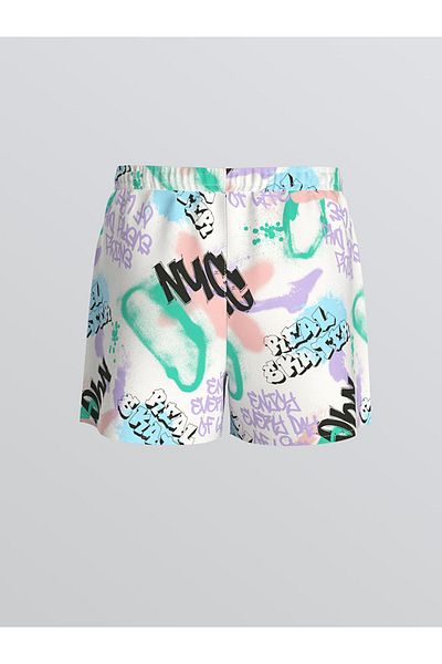 LC Waikiki White Elastic Waist Boy's Swim Shorts