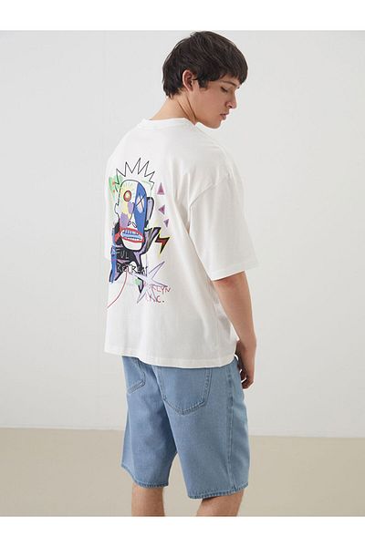 LC Waikiki Crew Neck Printed Combed Cotton Men's T-Shirt