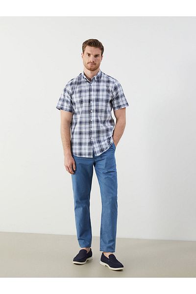 LC Waikiki Regular Fit Short Sleeve Plaid Men's Shirt