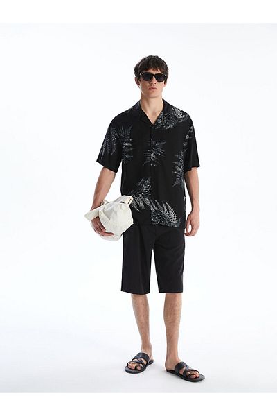 LC Waikiki Regular Fit Short Sleeve Patterned Viscose Men's Shirt