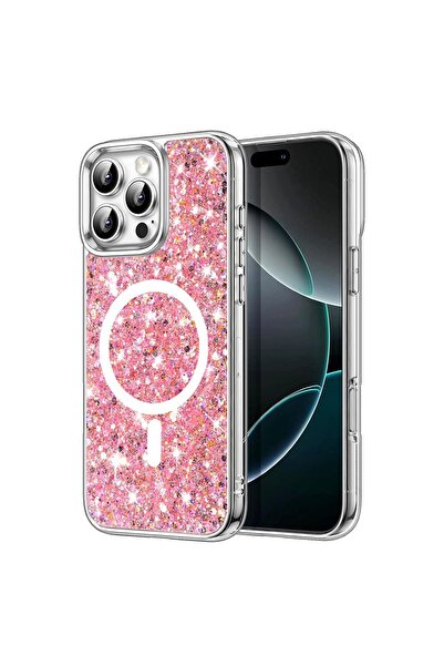 Techsuit Carcasă pentru iPhone 16 Pro - Techsuit Sparkly Glitter MagSafe - Roz