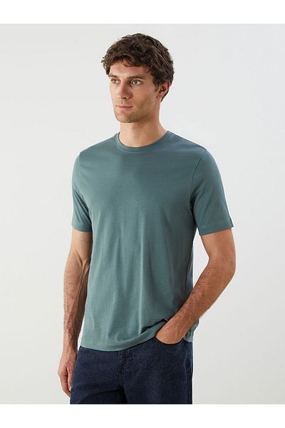 LC Waikiki Basic Plum Crew Neck Combed Cotton Men's T-Shirt
