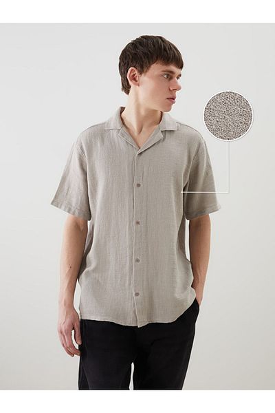 LC Waikiki Regular Fit Short Sleeve Men's Textured Shirt