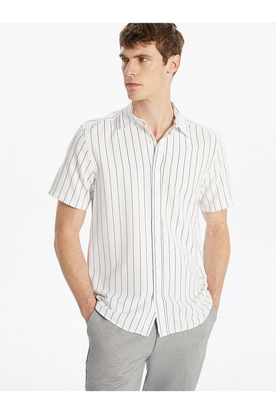 LC Waikiki Regular Fit Short Sleeve Striped Men's Shirt