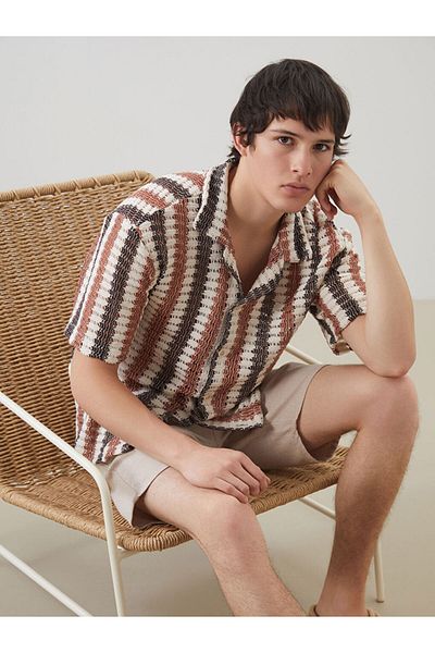 LC Waikiki Comfortable Fit Short Sleeve Striped Men's Shirt