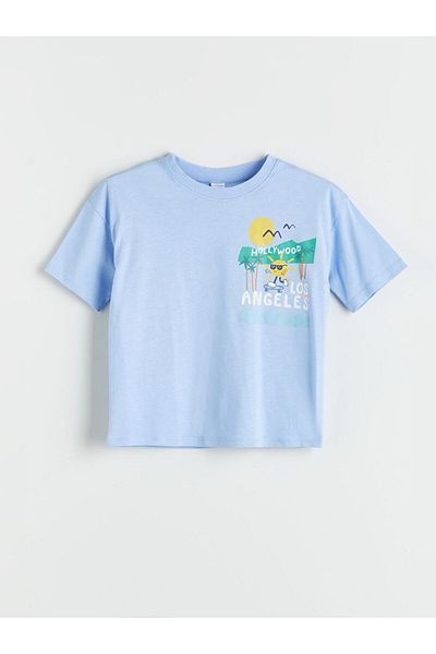 LC Waikiki Tricou pentru băiat cu imprimeu cu gât crew de sezon nou - S5OP91Z1