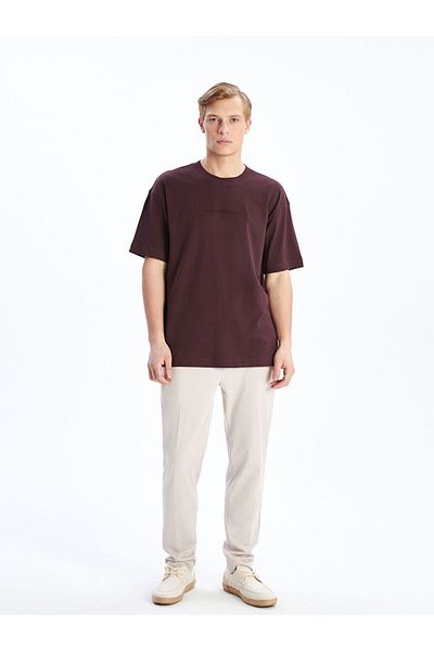 LC Waikiki New Season Crew Neck εμπριμέ χτενισμένο βαμβακερό ανδρικό Tisort - S5PO41Z8
