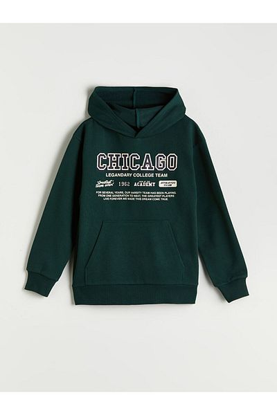 LC Waikiki Hooded Chicago Printed Boys Sweatshirt