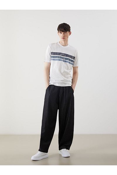 LC Waikiki Crew Neck Striped Combed Cotton Men's T-Shirt