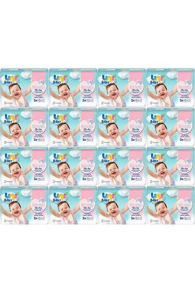 Uni Baby Wet Towel Wipes First Step 52 Sheets (Set of 48) 2496 Sheets (16Pk*3)
